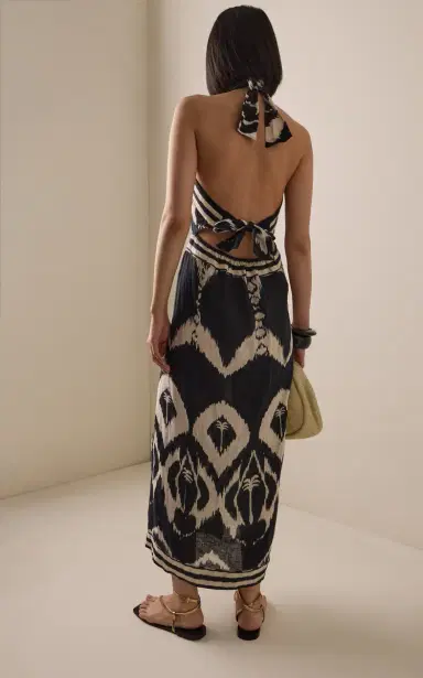 Johanna Ortiz Buen Viento Printed Linen Midi Dress | Thumbnail 4 Johanna Ortiz Buen Viento Printed Linen Midi Dress | Thumbnail 4