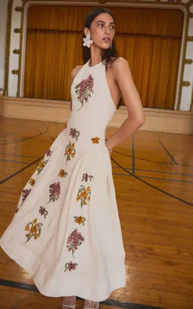 Agua by Agua Bendita Balsa Embroidered Linen Midi Halter Dress | Thumbnail 5 Agua by Agua Bendita Balsa Embroidered Linen Midi Halter Dress | Thumbnail 5