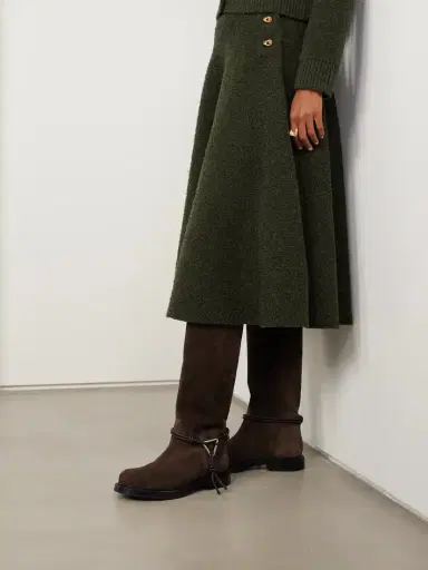 Bottega Veneta James Intrecciato Leather-trimmed Suede Knee Boots | Thumbnail 2 Bottega Veneta James Intrecciato Leather-trimmed Suede Knee Boots | Thumbnail 2
