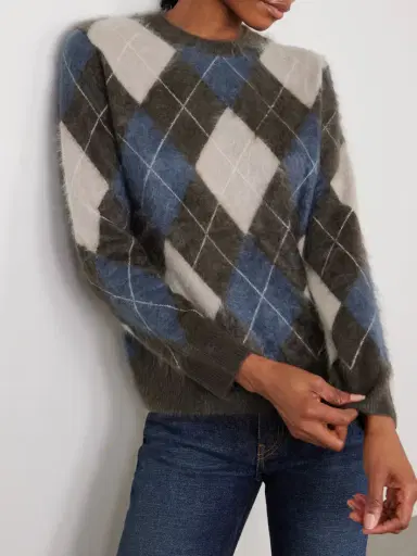 Lisa Yang Margy Argyle Brushed-cashmere Sweater | Thumbnail 3 Lisa Yang Margy Argyle Brushed-cashmere Sweater | Thumbnail 3