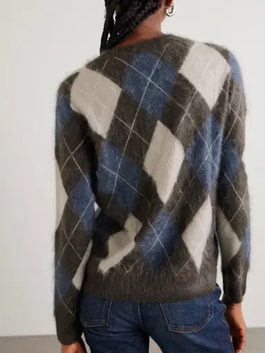 Lisa Yang Margy Argyle Brushed-cashmere Sweater | Thumbnail 4 Lisa Yang Margy Argyle Brushed-cashmere Sweater | Thumbnail 4