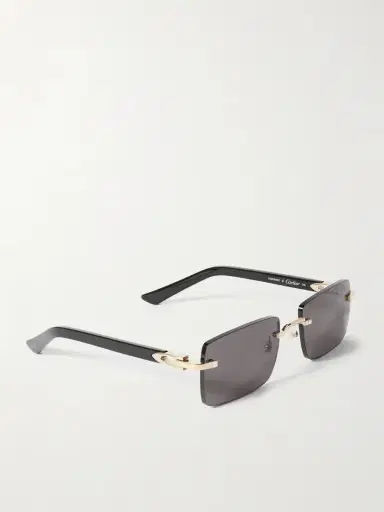 Cartier Eyewear C Décor Rimless Rectangle-frame Gold-tone And Acetate Sunglasses | Thumbnail 3 Cartier Eyewear C Décor Rimless Rectangle-frame Gold-tone And Acetate Sunglasses | Thumbnail 3