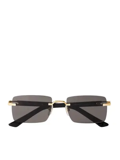 Cartier Eyewear C Décor Rimless Rectangle-frame Gold-tone And Acetate Sunglasses | Thumbnail 1 Cartier Eyewear C Décor Rimless Rectangle-frame Gold-tone And Acetate Sunglasses | Thumbnail 1