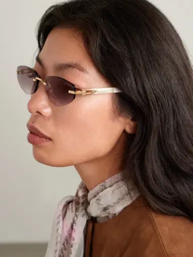 Cartier Eyewear Signature C Décor Rimless Cat-eye Gold-tone And Acetate Sunglasses | Thumbnail 5 Cartier Eyewear Signature C Décor Rimless Cat-eye Gold-tone And Acetate Sunglasses | Thumbnail 5