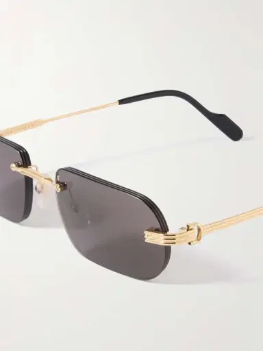 Cartier Eyewear Première De Cartier Rimless Rectangle-frame Gold-tone Sunglasses | Thumbnail 4 Cartier Eyewear Première De Cartier Rimless Rectangle-frame Gold-tone Sunglasses | Thumbnail 4