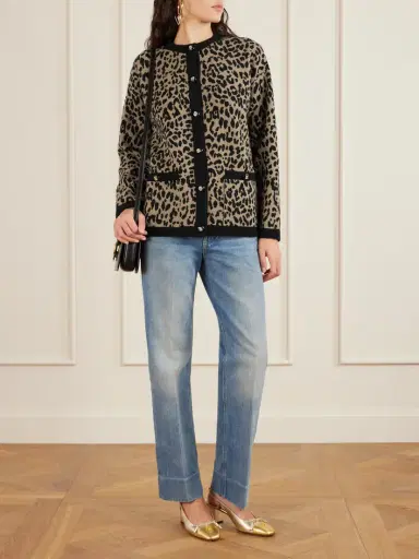 Valentino Garavani Leopard-jacquard Wool Cardigan | Thumbnail 2 Valentino Garavani Leopard-jacquard Wool Cardigan | Thumbnail 2