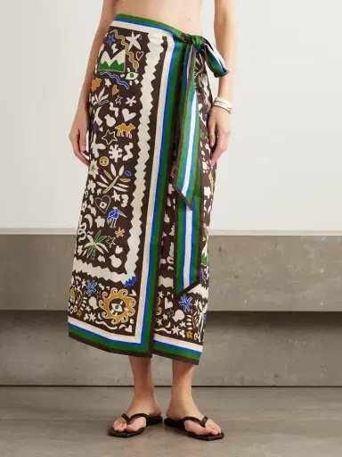 ALÉMAIS Maroc Printed Linen Wrap Skirt | Thumbnail 3 ALÉMAIS Maroc Printed Linen Wrap Skirt | Thumbnail 3