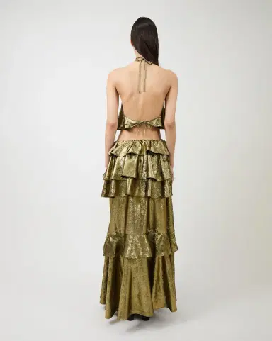 Aknvas The Vilhelmine skirt in tiered gold | Thumbnail 3 Aknvas The Vilhelmine skirt in tiered gold | Thumbnail 3