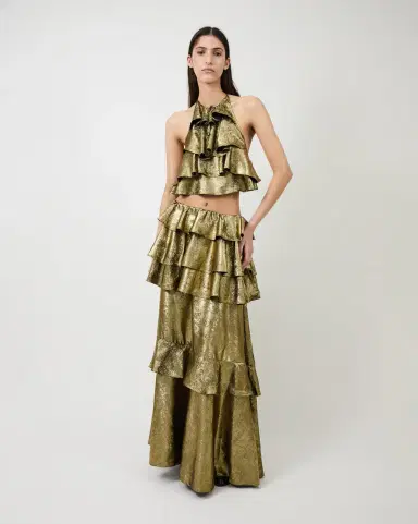 Aknvas The Vilhelmine skirt in tiered gold | Thumbnail 4 Aknvas The Vilhelmine skirt in tiered gold | Thumbnail 4