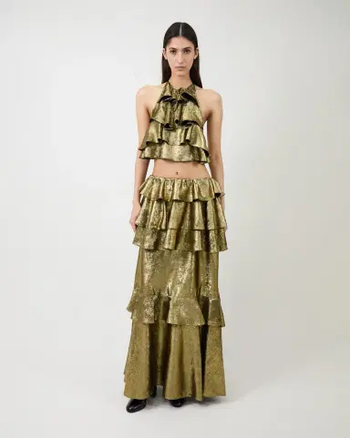 Aknvas The Vilhelmine skirt in tiered gold | Thumbnail 5 Aknvas The Vilhelmine skirt in tiered gold | Thumbnail 5