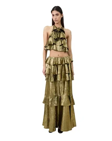 Aknvas The Vilhelmine skirt in tiered gold | Thumbnail 1 Aknvas The Vilhelmine skirt in tiered gold | Thumbnail 1