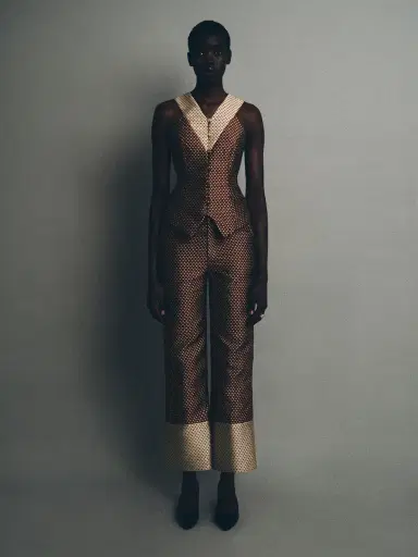 Rosie Assoulin Dot Jacquard Mikado Boyfriend Trousers | Thumbnail 3 Rosie Assoulin Dot Jacquard Mikado Boyfriend Trousers | Thumbnail 3