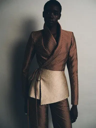 Rosie Assoulin Dot Jacquard Mikado Rapt Attention Blazer | Thumbnail 3 Rosie Assoulin Dot Jacquard Mikado Rapt Attention Blazer | Thumbnail 3