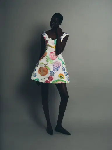 Rosie Assoulin Fruit Cotton Faille Halo Mini Dress | Thumbnail 3 Rosie Assoulin Fruit Cotton Faille Halo Mini Dress | Thumbnail 3