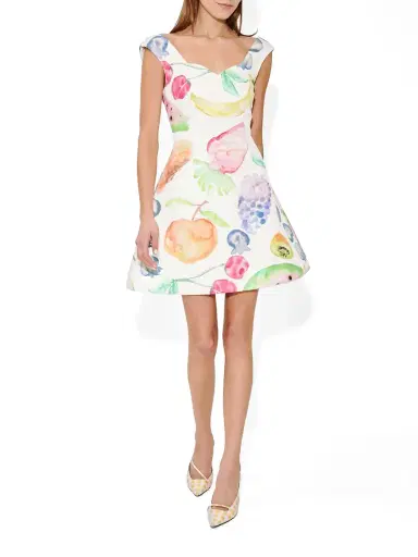 Rosie Assoulin Fruit Cotton Faille Halo Mini Dress | Thumbnail 4 Rosie Assoulin Fruit Cotton Faille Halo Mini Dress | Thumbnail 4