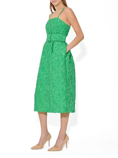 Rosie Assoulin Wildflower Cloqué Artichoke Belted Dress | Thumbnail 4 Rosie Assoulin Wildflower Cloqué Artichoke Belted Dress | Thumbnail 4