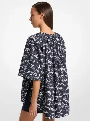 Michael Kors Collection Floral Chiné Cotton Poplin Blouse | Thumbnail 2 Michael Kors Collection Floral Chiné Cotton Poplin Blouse | Thumbnail 2
