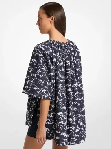 Michael Kors Collection Floral Chiné Cotton Poplin Blouse | Thumbnail 6 Michael Kors Collection Floral Chiné Cotton Poplin Blouse | Thumbnail 6