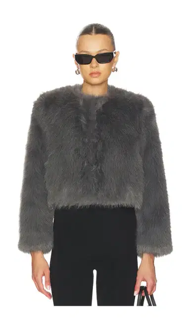 MISA Los Angeles Jordyn Cropped Faux Fur Jacket | Thumbnail 1 MISA Los Angeles Jordyn Cropped Faux Fur Jacket | Thumbnail 1