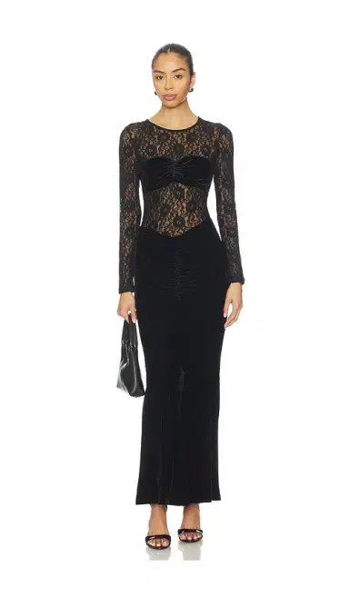 Bardot Helenie Velour Lace Maxi Dress | Thumbnail 1 Bardot Helenie Velour Lace Maxi Dress | Thumbnail 1
