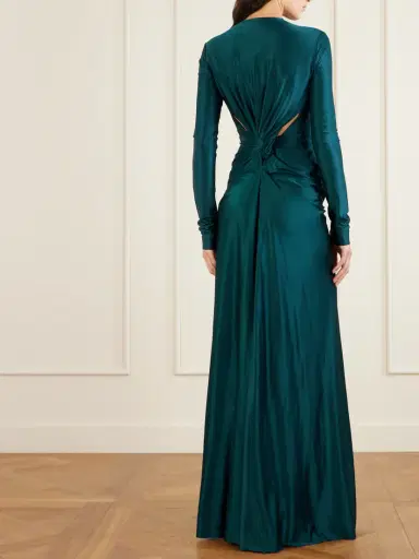 Victoria Beckham Gathered Satin Gown | Thumbnail 3 Victoria Beckham Gathered Satin Gown | Thumbnail 3