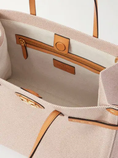 Valentino Garavani Antibes Medium Leather-trimmed Checked Canvas Tote Bag | Thumbnail 6 Valentino Garavani Antibes Medium Leather-trimmed Checked Canvas Tote Bag | Thumbnail 6