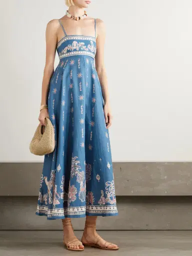 ALÉMAIS Acacia Printed Linen Midi Dress | Thumbnail 2 ALÉMAIS Acacia Printed Linen Midi Dress | Thumbnail 2