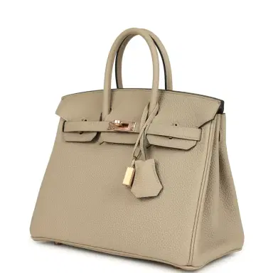 HERMÈS Hermes Birkin 25 Gris Tourterelle Togo Rose Gold Hardware | Thumbnail 5 HERMÈS Hermes Birkin 25 Gris Tourterelle Togo Rose Gold Hardware | Thumbnail 5