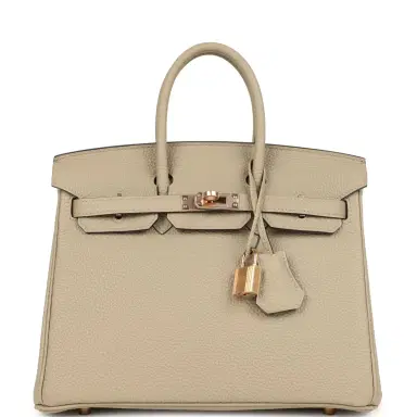 HERMÈS Hermes Birkin 25 Gris Tourterelle Togo Rose Gold Hardware | Thumbnail 1 HERMÈS Hermes Birkin 25 Gris Tourterelle Togo Rose Gold Hardware | Thumbnail 1