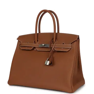 HERMÈS Hermes Birkin 35 Gold Togo Palladium Hardware | Thumbnail 3 HERMÈS Hermes Birkin 35 Gold Togo Palladium Hardware | Thumbnail 3