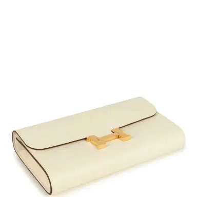 HERMÈS Hermes Constance Wallet To Go Nata Ostrich Gold Hardware | Thumbnail 6 HERMÈS Hermes Constance Wallet To Go Nata Ostrich Gold Hardware | Thumbnail 6