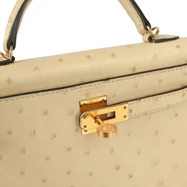 HERMÈS Hermes Kelly Sellier 20 Parchemin Ostrich Gold Hardware | Thumbnail 7 HERMÈS Hermes Kelly Sellier 20 Parchemin Ostrich Gold Hardware | Thumbnail 7