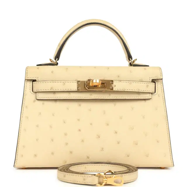 Hermes Kelly Sellier 20 Parchemin Ostrich Gold Hardware Hermes Kelly Sellier 20 Parchemin Ostrich Gold Hardware