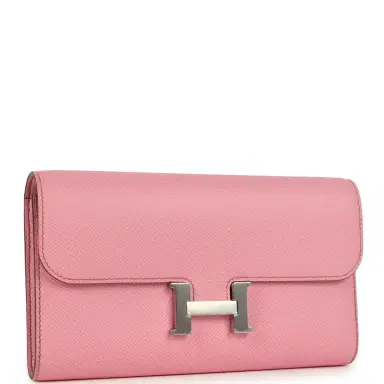 HERMÈS Pre-owned Hermes Constance Wallet To Go Bubblegum Epsom Palladium Hardware | Thumbnail 2 HERMÈS Pre-owned Hermes Constance Wallet To Go Bubblegum Epsom Palladium Hardware | Thumbnail 2