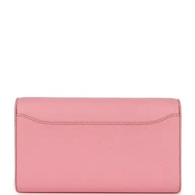 HERMÈS Pre-owned Hermes Constance Wallet To Go Bubblegum Epsom Palladium Hardware | Thumbnail 4 HERMÈS Pre-owned Hermes Constance Wallet To Go Bubblegum Epsom Palladium Hardware | Thumbnail 4