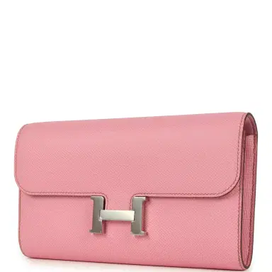 HERMÈS Pre-owned Hermes Constance Wallet To Go Bubblegum Epsom Palladium Hardware | Thumbnail 5 HERMÈS Pre-owned Hermes Constance Wallet To Go Bubblegum Epsom Palladium Hardware | Thumbnail 5