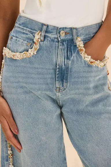 PatBo CAMILA COELHO BEADED DENIM PANT | Thumbnail 3 PatBo CAMILA COELHO BEADED DENIM PANT | Thumbnail 3