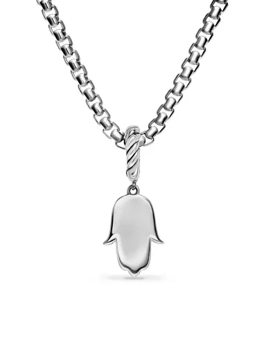 David Yurman Women's Hamsa Amulet in Sterling Silver with Center Diamond 15.8MM - Diamond | Thumbnail 4 David Yurman Women's Hamsa Amulet in Sterling Silver with Center Diamond 15.8MM - Diamond | Thumbnail 4