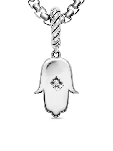 David Yurman Women's Hamsa Amulet in Sterling Silver with Center Diamond 15.8MM - Diamond | Thumbnail 5 David Yurman Women's Hamsa Amulet in Sterling Silver with Center Diamond 15.8MM - Diamond | Thumbnail 5