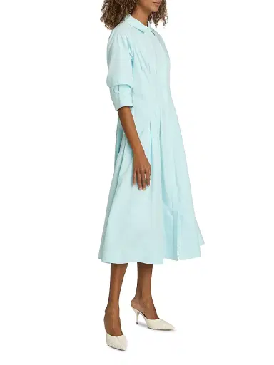 SIMKHAI Women's Jazz Pintuck Cotton-Blend Midi-Dress - Sky | Thumbnail 4 SIMKHAI Women's Jazz Pintuck Cotton-Blend Midi-Dress - Sky | Thumbnail 4