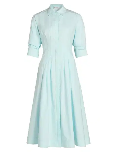 SIMKHAI Women's Jazz Pintuck Cotton-Blend Midi-Dress - Sky | Thumbnail 1 SIMKHAI Women's Jazz Pintuck Cotton-Blend Midi-Dress - Sky | Thumbnail 1