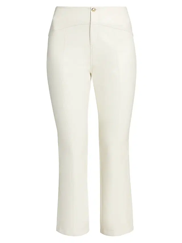 Women's Loren Quilted Faux-Leather Boot-Cut Crop Pants - Women's Loren Quilted Faux-Leather Boot-Cut Crop Pants -