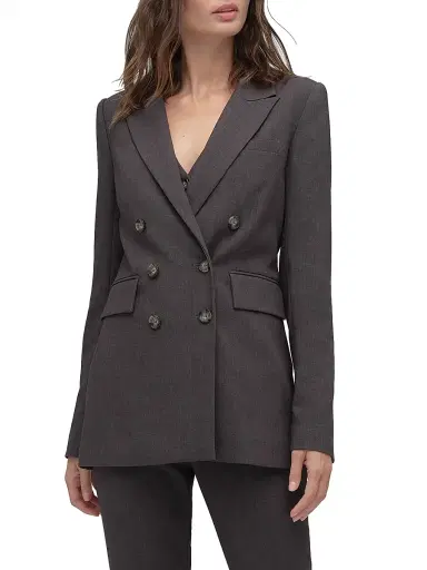 Favorite Daughter Women's The Phoebe Double-Breasted Blazer - Grey Suiting - Size XS | Thumbnail 4 Favorite Daughter Women's The Phoebe Double-Breasted Blazer - Grey Suiting - Size XS | Thumbnail 4