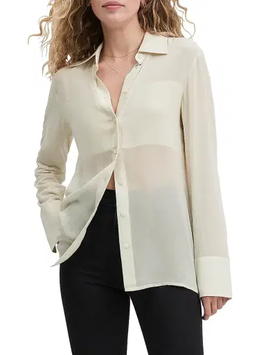 Favorite Daughter Women's The Sheer Sophistication Top - Ivory - Size XS | Thumbnail 3 Favorite Daughter Women's The Sheer Sophistication Top - Ivory - Size XS | Thumbnail 3