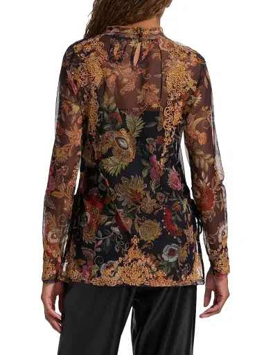 Johnny Was Women's Francisca Mesh Blouse - Lowri | Thumbnail 5 Johnny Was Women's Francisca Mesh Blouse - Lowri | Thumbnail 5
