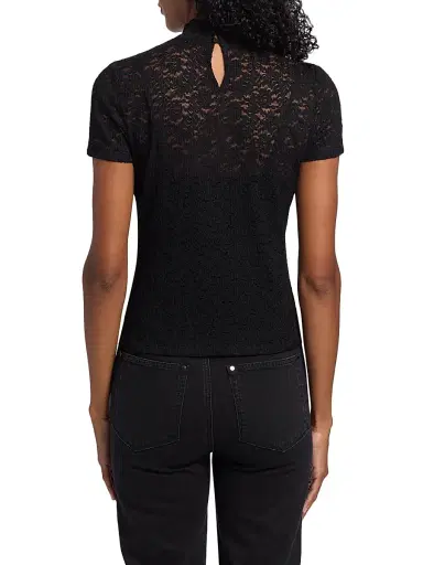 PAIGE Women's June Knit Lace Shirt - Black - Size Large | Thumbnail 5 PAIGE Women's June Knit Lace Shirt - Black - Size Large | Thumbnail 5