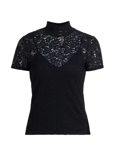 PAIGE Women's June Knit Lace Shirt - Black - Size Large | Thumbnail 1 PAIGE Women's June Knit Lace Shirt - Black - Size Large | Thumbnail 1