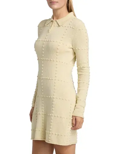 Guest In Residence Women's Popcorn Cashmere-Blend Polo Dress | Thumbnail 4 Guest In Residence Women's Popcorn Cashmere-Blend Polo Dress | Thumbnail 4