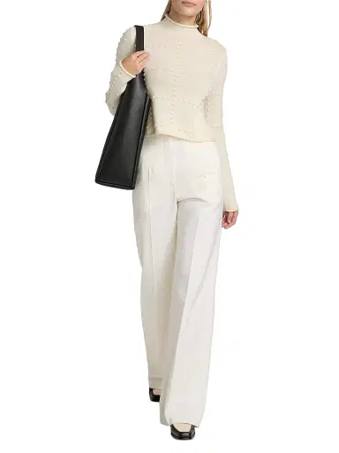 Guest in Residence Women's Popcorn Cashmere-Blend Top - Cream | Thumbnail 2 Guest in Residence Women's Popcorn Cashmere-Blend Top - Cream | Thumbnail 2