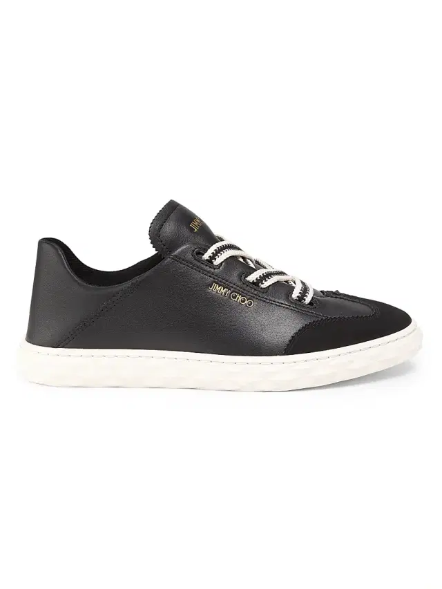 Women's Diamond Light Flex Leather-Suede Low-Top Sneakers - Black Women's Diamond Light Flex Leather-Suede Low-Top Sneakers - Black